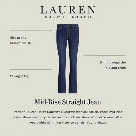 NEW Lauren Ralph Lauren Classic Straight Jean US 2 - Picture 12 of 15